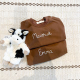 Bubble Romper | Brown | Name Embroidery