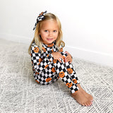 Two Piece Jammies | Checkered Pumpkins