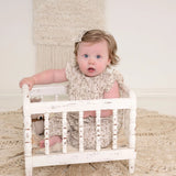 Ruffle Romper & Bow | Wheat Floral