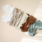 Bubble Romper | Brown | Name Embroidery