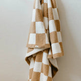 Plush Blanket | Tan Checkerboard