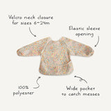 Long Sleeve Bib | Blue Flowers