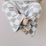 Checkered Flare Pants | Latte