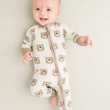 Zip Romper | Brown Bear