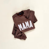 Mama Waffle Sleeve Crewneck |Mocha