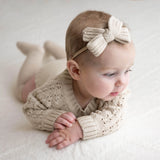 Knit Hair Bow | Taupe