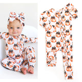 Zip Romper | Ruffle Pumpkins