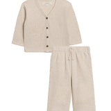 Organic 2-Piece Waffle Cardigan and Pant Set